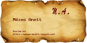 Mézes Anett névjegykártya