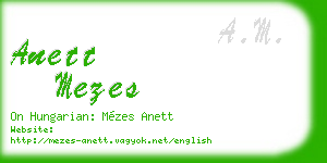 anett mezes business card